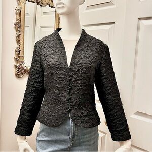Steilmann Black Textured Blazer Jacket Button Front Size US 10